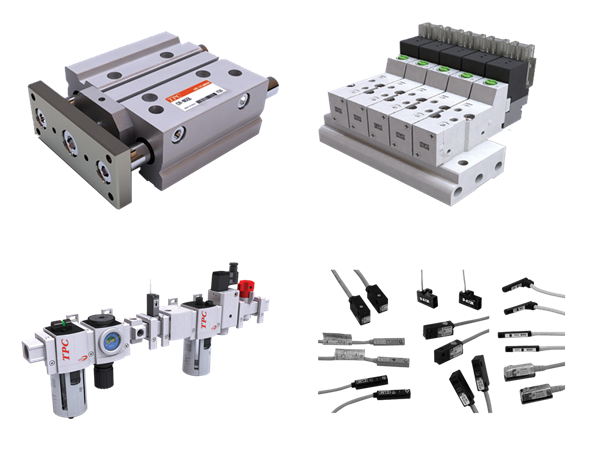 TPC메카트로닉스 공압 제품들 [사진=TPC메카트로닉스]