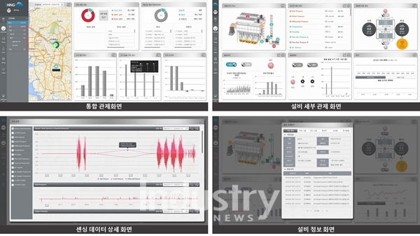 에어릭스의  IoT 스마트 집진기 모니터링 화면 [사진=에어릭스]