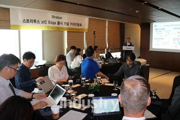 스트라투스는 20일 'ztC Edge' 솔루션 출시 기념 기자 간담회를 개최했다. [사진=인더스트리뉴스]