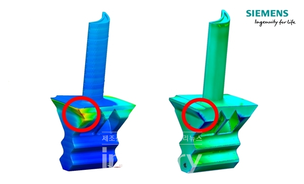 이 솔루션은 3D프린팅 과정 중 발생하는 열변형을 예측하고 자동 모델 보정 기능을 통해 이슈를 해결한다. [사진=지멘스]