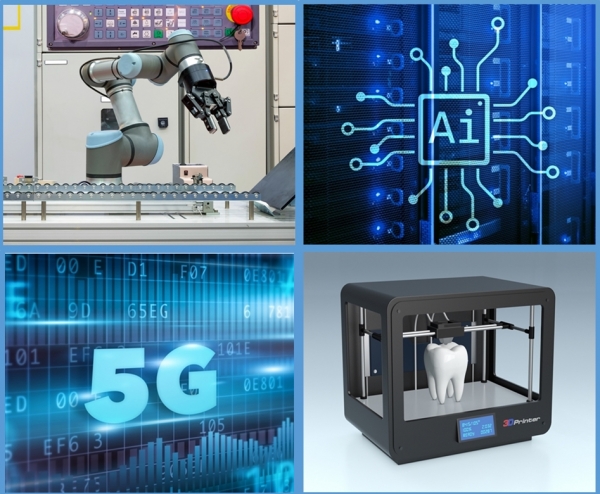 이용관 수석은 제조용 로봇(Robot)과 AI, 5G(Five G), 3D프린팅(Three D Printing) 등 RAFTing 기술이 진정한 스마트팩토리를 위한 기반이라고 강조했다. [사진=인더스트리뉴스, dreamstime]