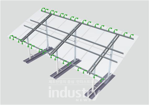 그림 2. 태양광 모듈과 스틸보 구조물간 접지 방법 [사진=이스온]