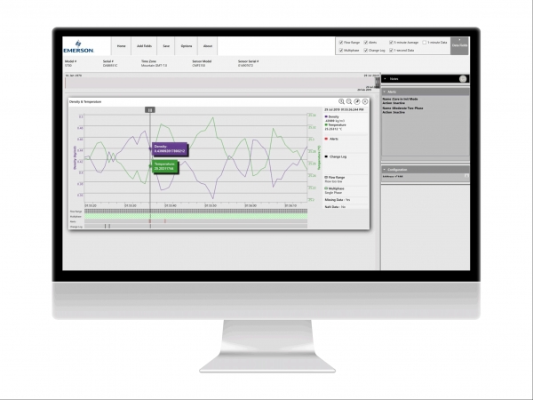 에머슨의 'Micro Motion ProcessViz' 소프트웨어. 이 소프트웨어는 Micro Motion 코리올리스 유량계의 데이터를 사용하기 쉬운 그래픽 형태로 제공한다. [사진=에머슨]