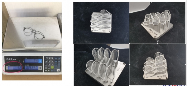 사진9. 공정 모니터링 소프트웨어를 활용한 타이타늄 다공성 초경량 3D 프린팅 안경 [사진=메탈쓰리디]