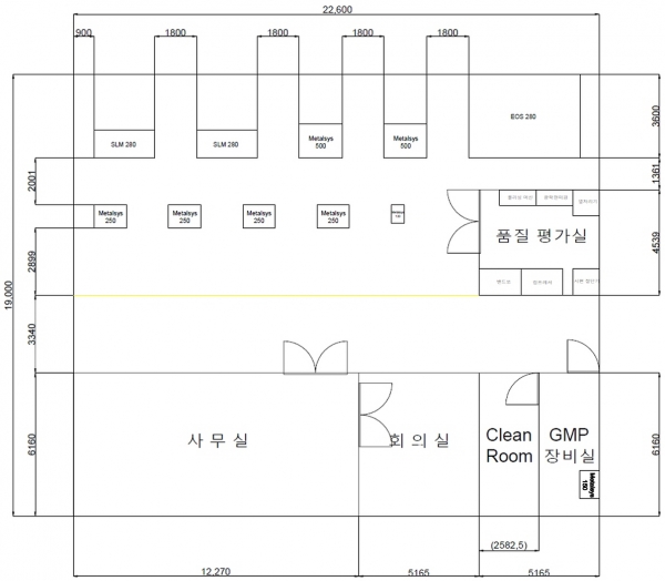 사진 3. 설립예정인 메탈쓰리디의 스마트팩토리 레이아웃 [사진=메탈쓰리디]