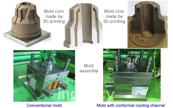 그림 6. 현장 실험을 위해 제작된 기존금형과 개발금형 [자료=메탈쓰리디]