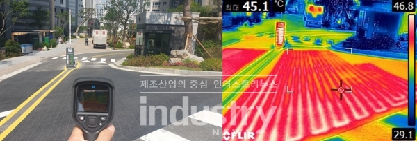 FLIR E5 열화상 카메라는 스노우 멜팅 시스템(Snow melting system)의 시공에서부터 감리, 유지보수까지 성공적인 작업 완수를 위한 핵심 장비이다. [사진=플리어시스템]