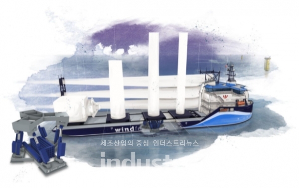 C-Job Naval Architects이 발표한 WTIV 조감도 [사진=C-Job Naval Architects]