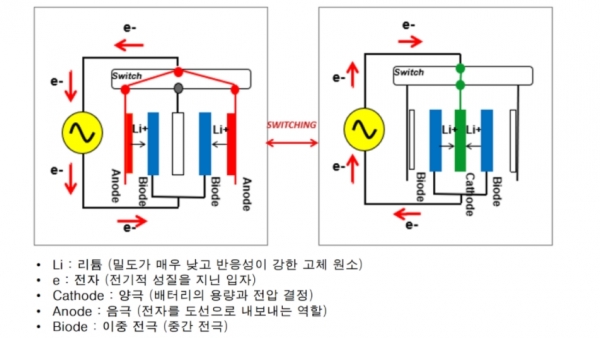 AC 바이오드의 교류 배터리 기술 원리 [출처=AC 바이오드, 자료=KOTRA]