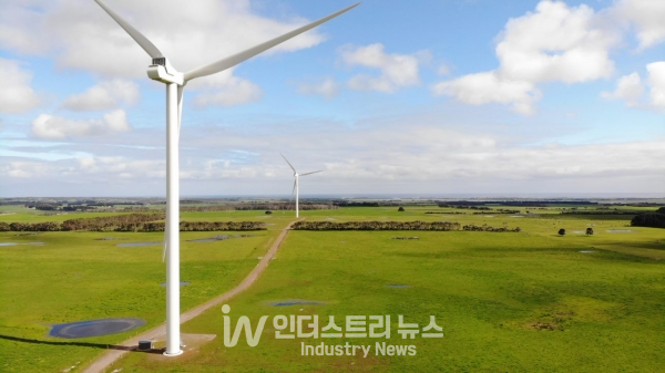 호주 빅토리아 주에 건설한 총 14.4MW 규모 팀분(Timboon) 풍력 프로젝트. [사진=바이와알이]