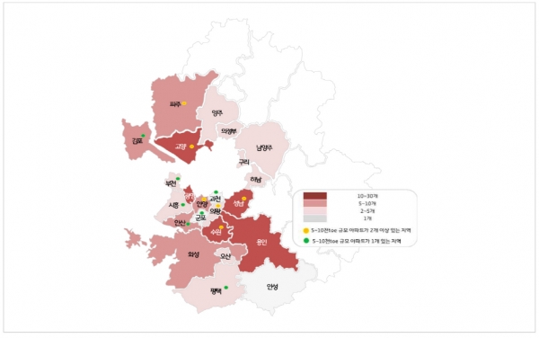 경기도 지역별 에너지다소비아파트 분포현황 [자료=경기연구원]