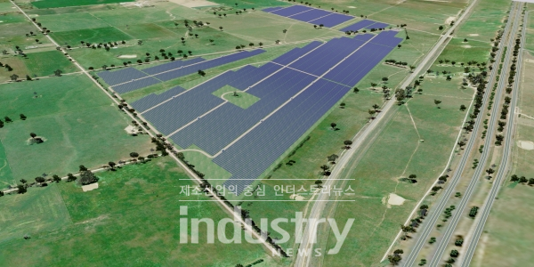 호주 호주 멜버른 북동쪽에 위치한 우동가(Wodonga)시에 건설될 75MW 규모 태양광발전소 조감도 [사진=한국서부발전]