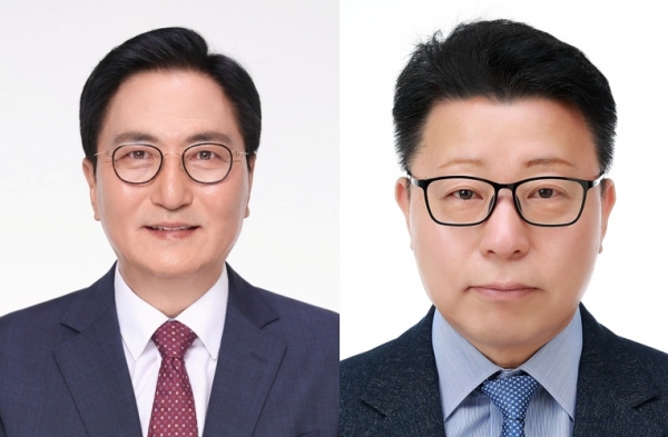 (사진 왼쪽부터) 박상신 DL이앤씨 신임 대표와 강윤호 DL건설 신임 대표. [사진=DL이앤씨]