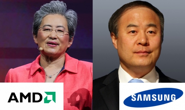 AMD가 3분기 호실적에도 어두운 4분기 전망에 주가가 급락했다. AMD를 HBM고객사로 둔 삼성전자로서도 불안한 할 수밖에 없는 상황이다. (왼쪽부터)리사 수 AMD CEO, 전영현 삼성전자 DS부문장 부회장/사진 각 사