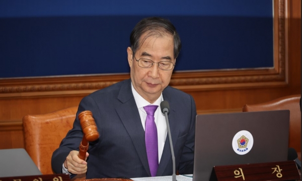 의사봉 두드리는 한덕수 대통령 권한대행. /사진=연합뉴스