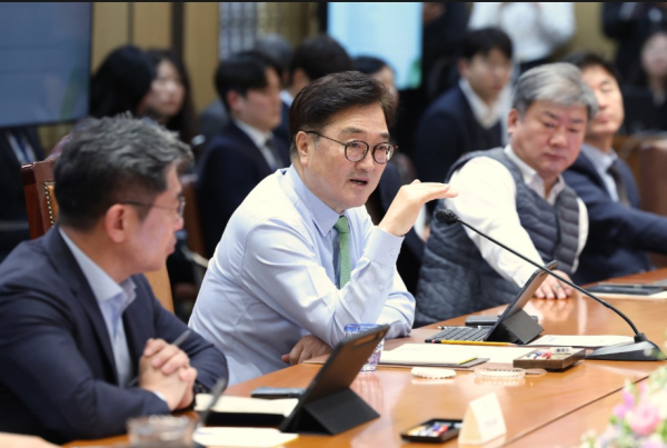 우원식 국회의장이 2025년도 국회사무처 업무보고를 받으며 발언하고 있다. /사진=국회사무처