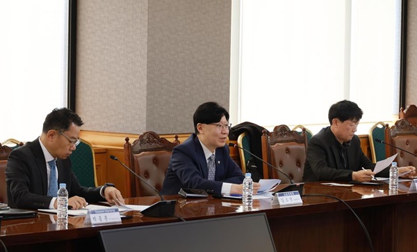 김소영 금융위원회 부위원장(가운데)이 10일 서울 중구 은행회관에서 개최한 금융시장 현안 점검·소통회의에서 시장 전문가들과 함께 최근 국내외 경제·금융시장 현황을 점검하고, 향후 대응방안 등에 대해 논의했다 / 사진=[금융위원회