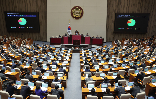지난 3월 20일 국회 본회의에서 국민연금법 일부개정법률안이 통과되고 있다. /사진=연합뉴스