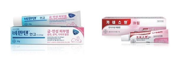 비판텐 연고와 카네스텐. 사진=유한양행 제공