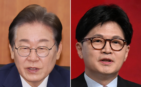 이재명 더불어민주당 대선 경선 후보와 한동훈 국민의힘 대선 경선 후보./ 사진=연합뉴스